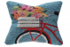 Bike Ride Blue Toss Pillow