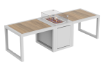 Flex Double   Fire Table - White