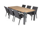 Como Dining Table with Teak Top - Charcoal - Image 4