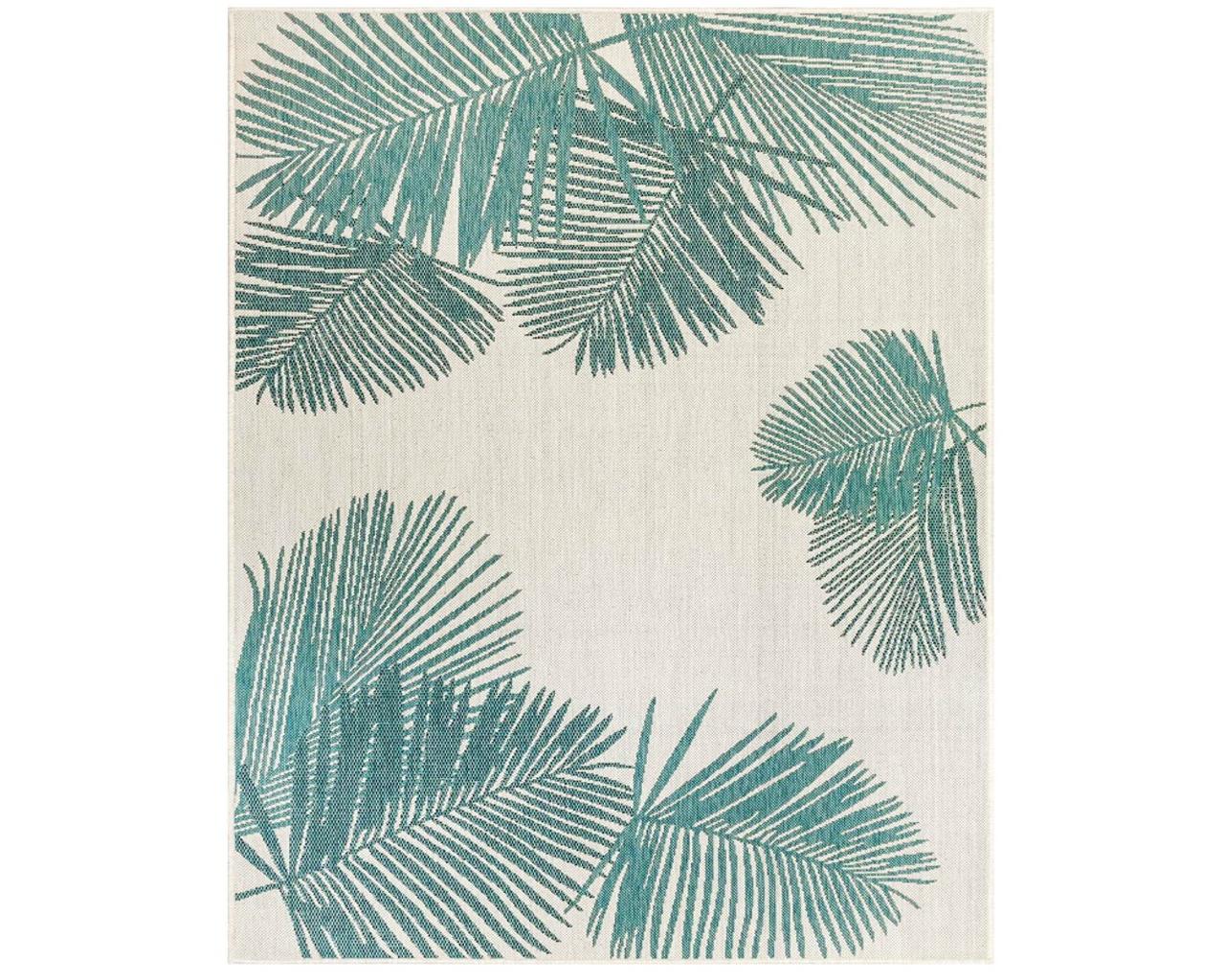 Palm Aqua Outdoor Rug