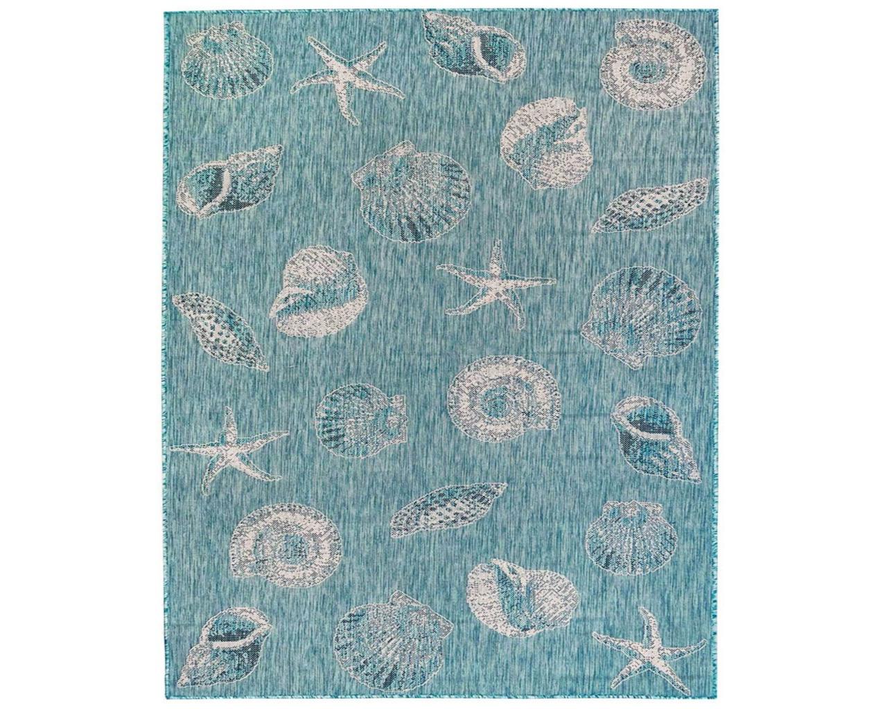 Shells Aqua Outdoor Rug - RD