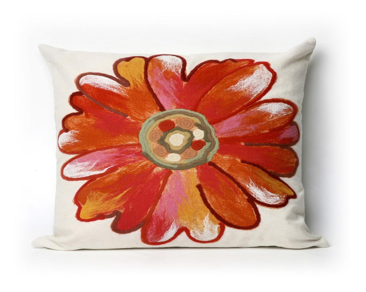 Daisy Orange Toss Pillow