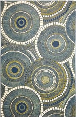 Circle Azure Outdoor Rug
