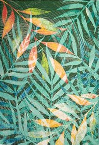 Leaves Blue Outdoor Rug