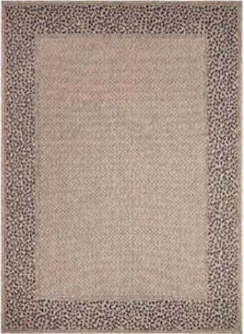 Leopard Border Taupe Outdoor Rug - SQ