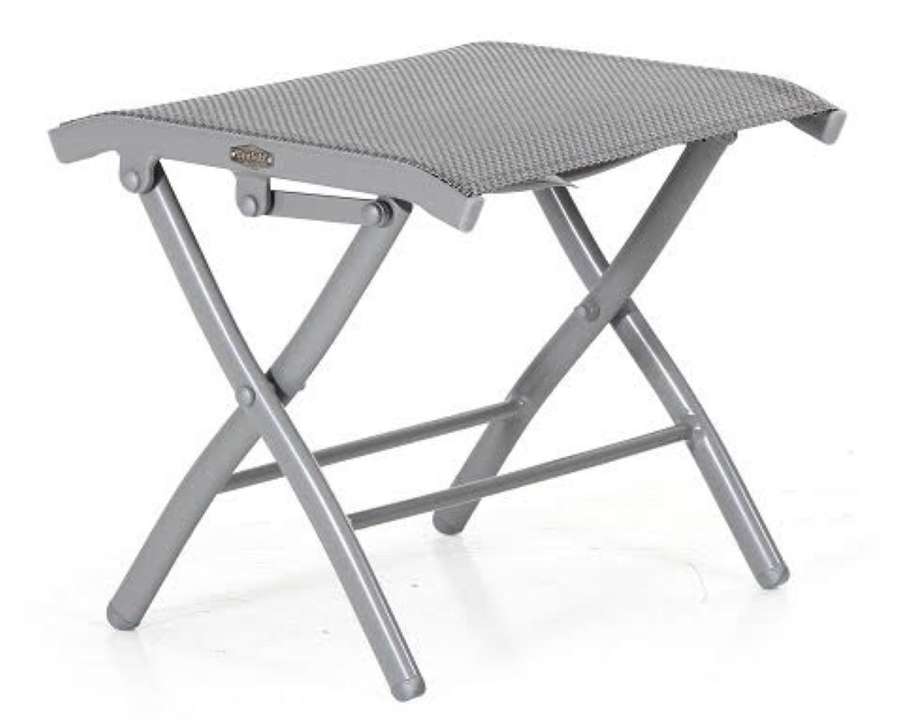 New York Sling Footstool - Grey Frame, Grey Sling
