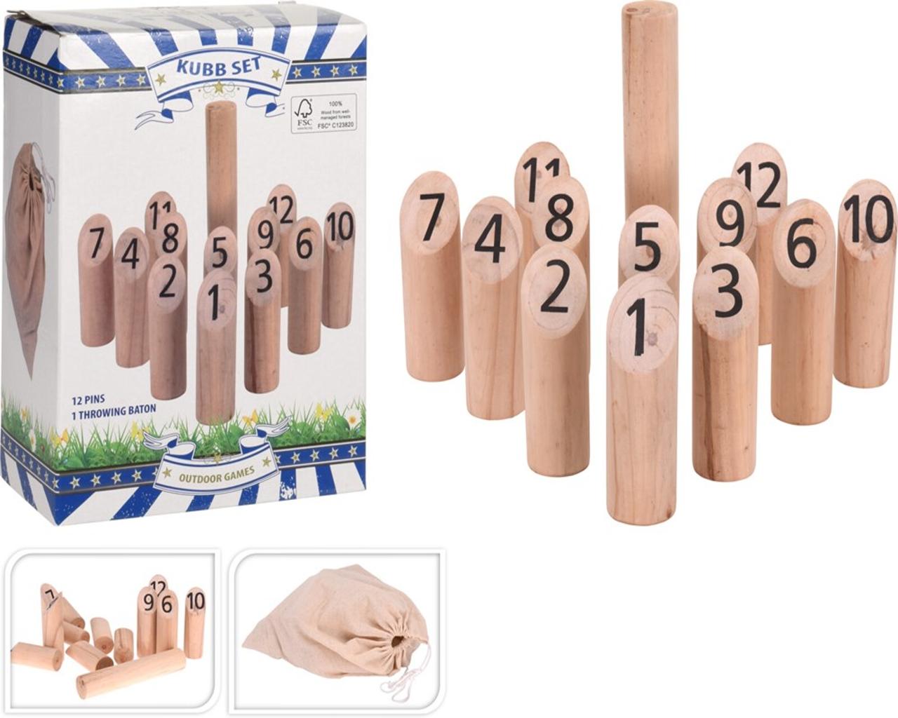 KUBB SET 13PCS Wood INCL (F1)