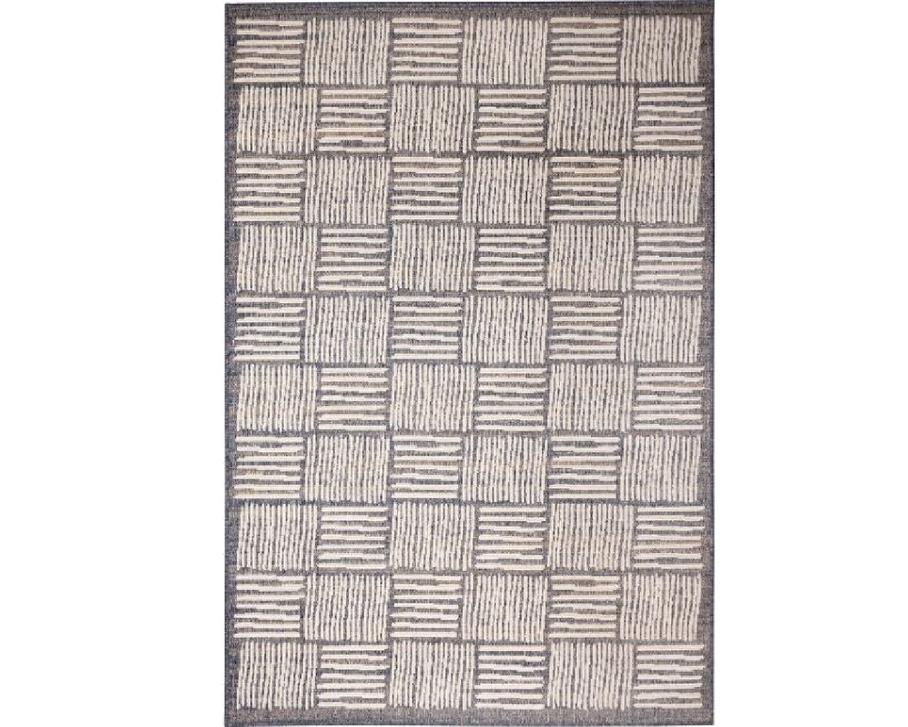 Squares Grey Outdoor Rug