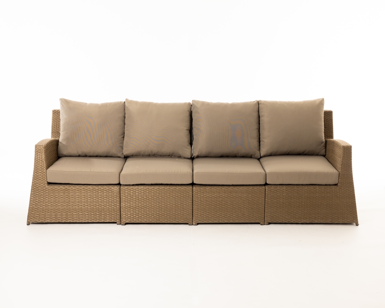 Deli 4pc Sectional Taupe Cushions Incl 2 Ends + 2 Middles