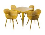 Tolix SQ Dining Table-Yellow - Image 3