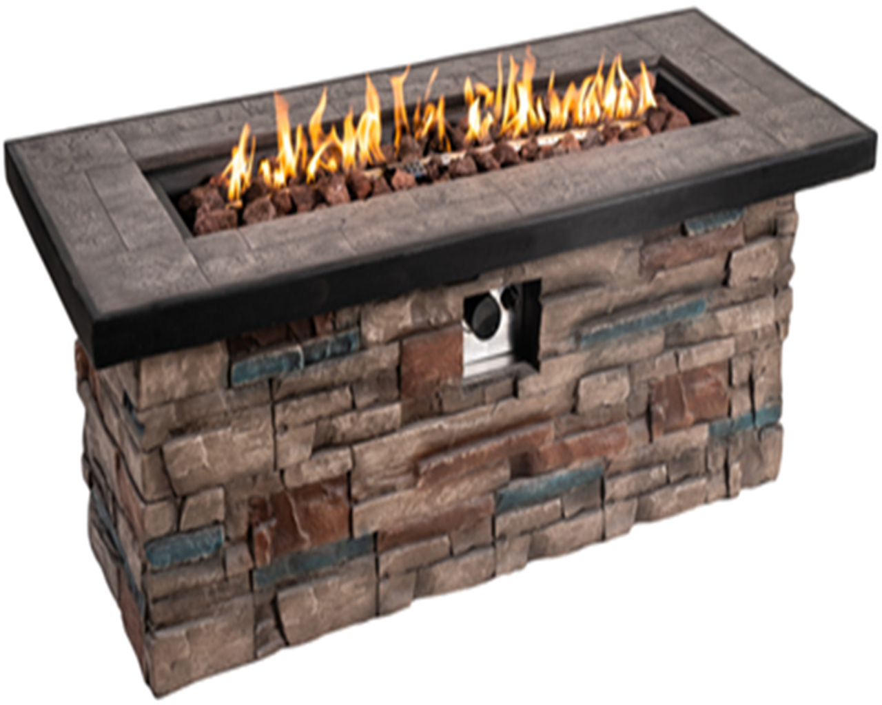 p-ft-1020_-_stone_rectangular_fire_table_1_ Stone Rectangular Fire Table - Image 1