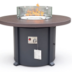 Round Fire Table - Brown+Black